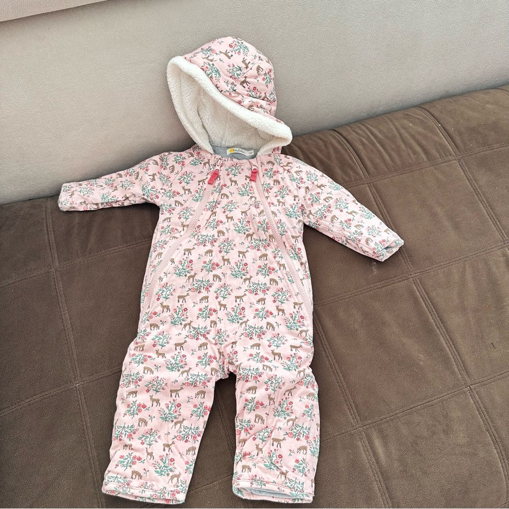 Like NEW!!! Mini Boden Quilted Hooded Bunting - Pink